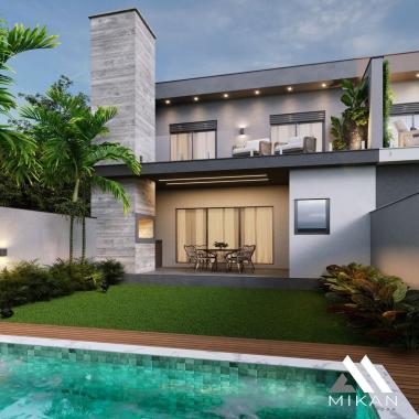 SOBRADOS DE ALTO PADRÃO NO BAIRRO CENTENÁRIO SAPIRANGA / 137m², 1suíte e espaço gourmet